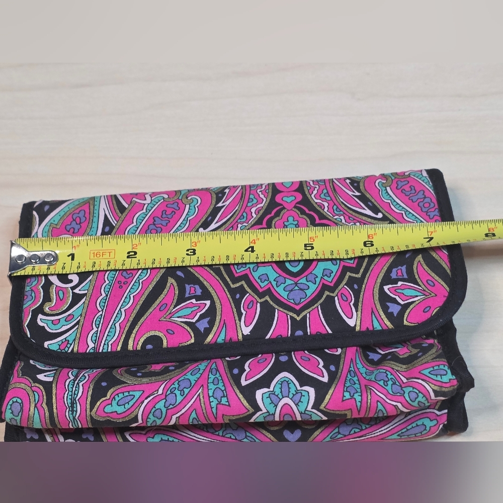 MARY KAY Cloth Makeup Cosmetic Bag w/Built in Mirror Pink Black Teal Paisley - Picture 12 of 14